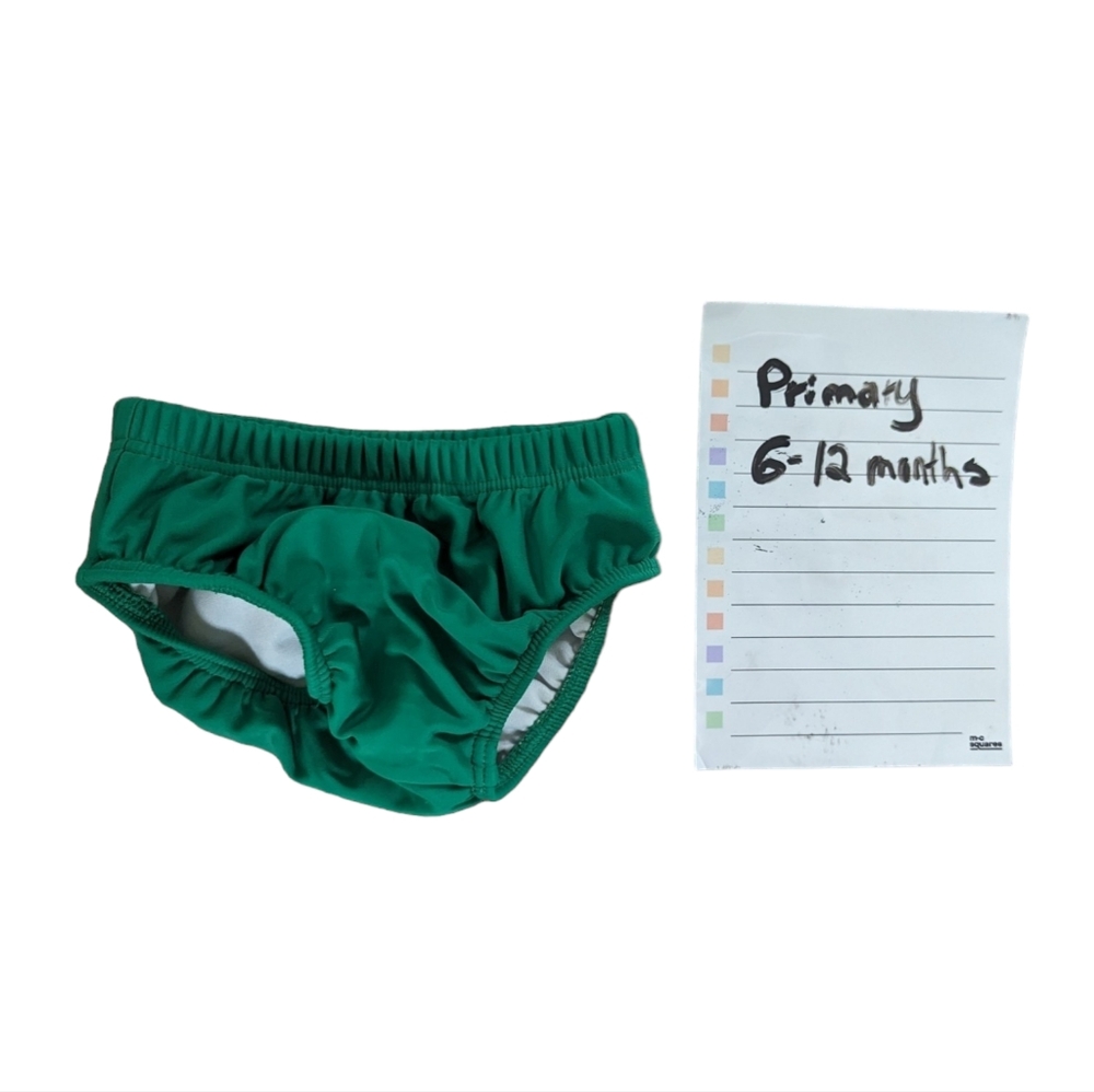 Primary grass green baby swim diaper. Size 6-12 Months.